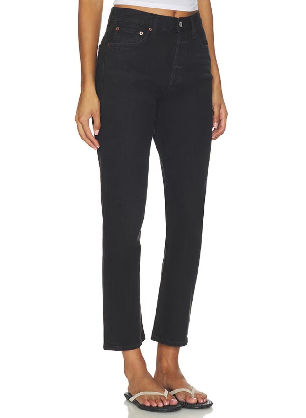 Agolde Riley Crop Jeans Size 29 Faded Black Denim